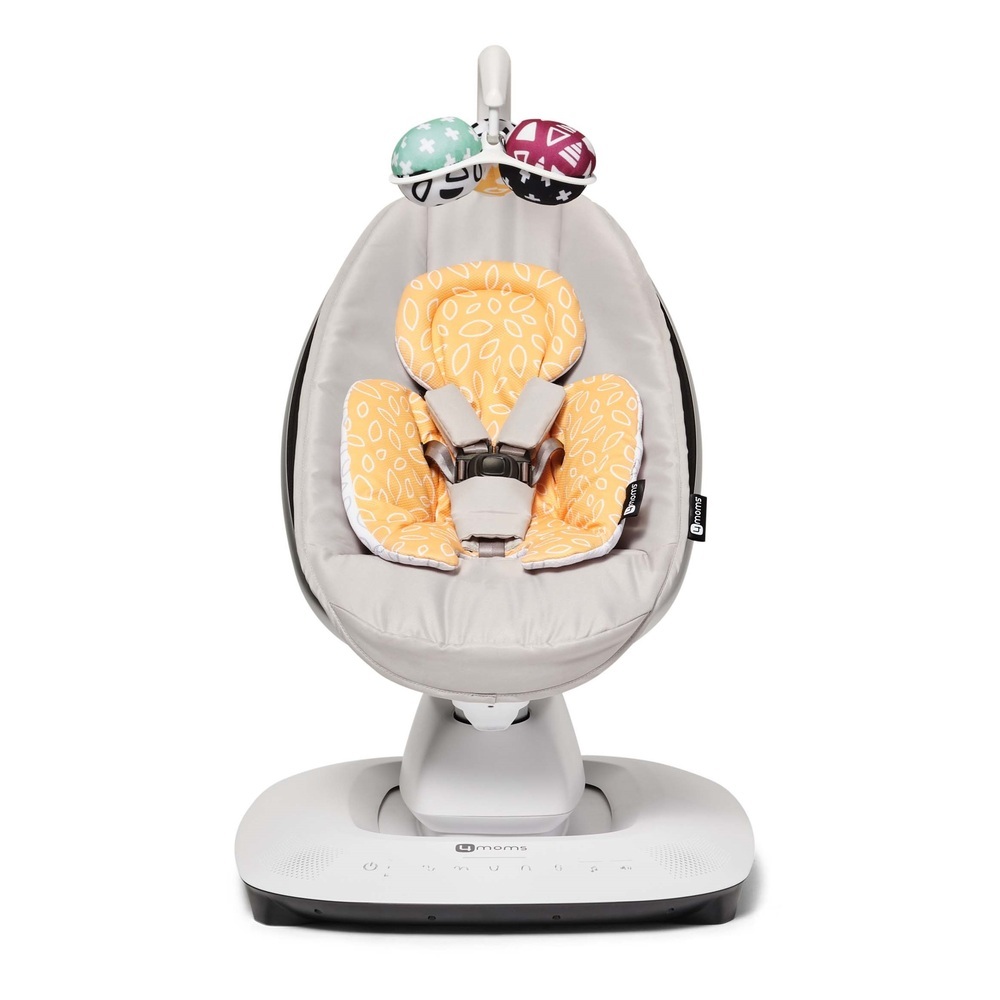 4Moms MamaRoo 5 Multi Motion Baby Swing Grey W Free Insert Yellow Mesh