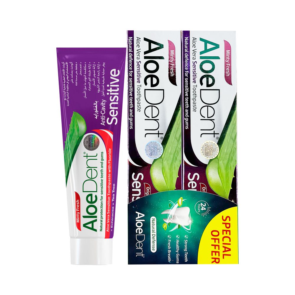 Buy AloeDent - Sensitive Toothpaste Infused With Echinacea And Tea Tree -  Pack of 2 - 100ml in KSA | Mumzworld