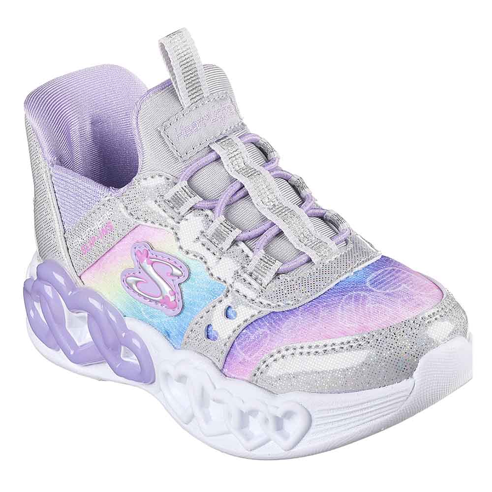 Buy Skechers - Infinite Heart Lights Sneakers - Silver in