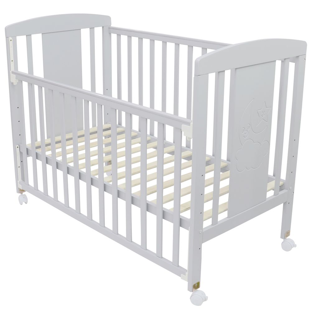 Buy Bebesitos Deluxe Wooden Baby Crib White Large in UAE