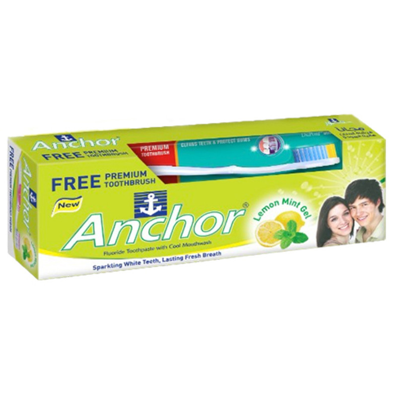 Buy Anchor - Lemon Mint Gel Toothpaste with Toothbrush - 135gm in UAE ...
