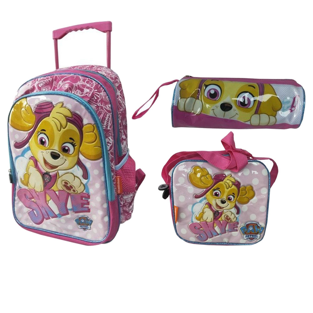 Paw Patrol Kinder Trolley 32x26x11 Cm - 3D Rollkoffer Mit Reißverschlussfach Für Kindergarten & Reisen