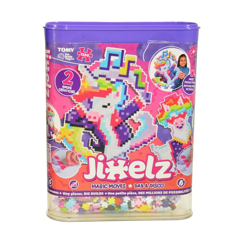 Fat Brain Toys Jixelz Kit Dab & Disco 1250 piezas - Ocio creativo para niños, las piezas se ensamblan sin pegamento, ni agua ni planchado, creaciones pixeladas para niños a partir de