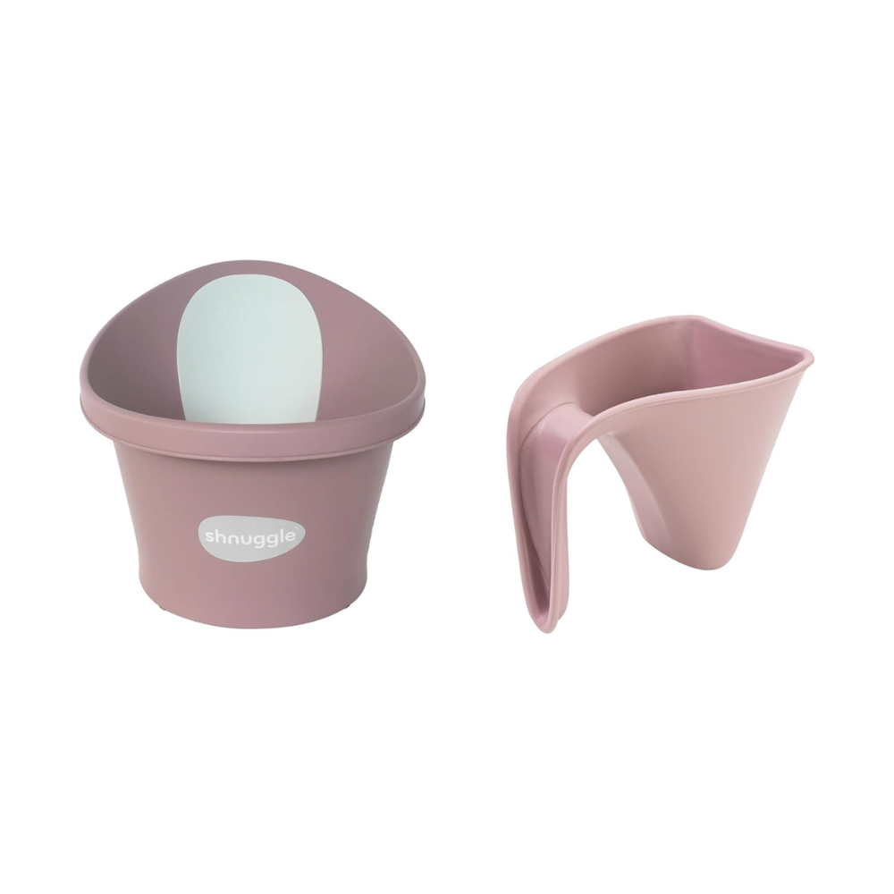 Shnuggle - Baby Bath & Rinsing Jug Bundle - Blossom - 2pc Set