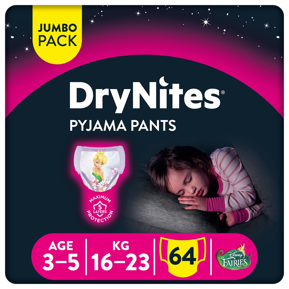 DryNites Pyjama Pants, Age 3-5 Y, BOY, 16-23 kg, 64 Bed Wetting