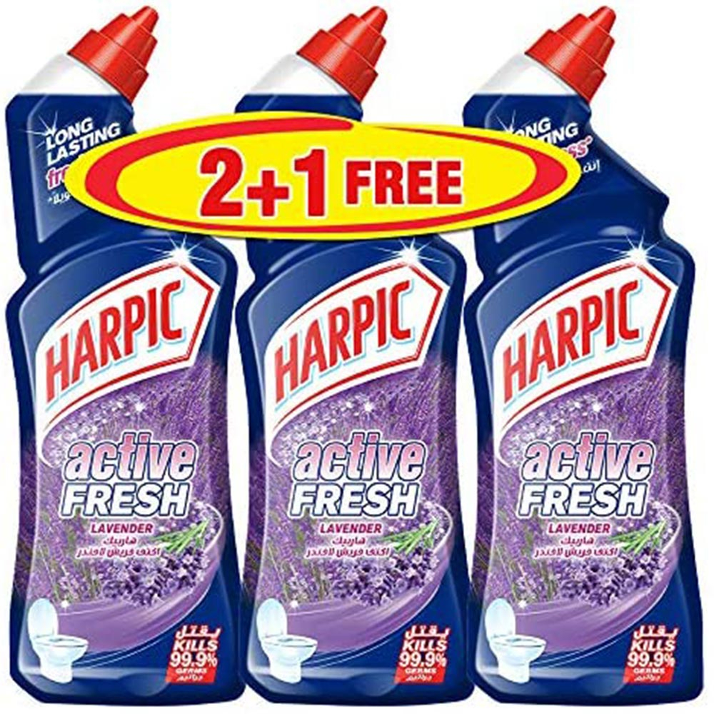 Harpic Toilet Cleaner Liquid Active Fresh Lavender 750ml 2+1