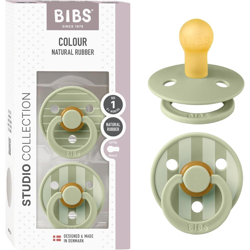 Bibs - Studio Colour Pacifier - Sage Mix - Size 1 - 2pcs