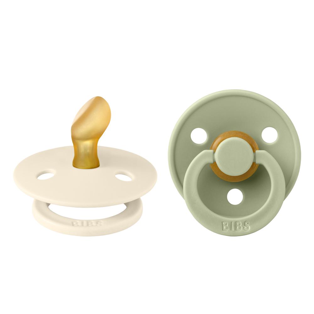 Buy Bibs - Latex Anatomical Pacifiers 0M - Ivory Sage - Pack of 2 ...
