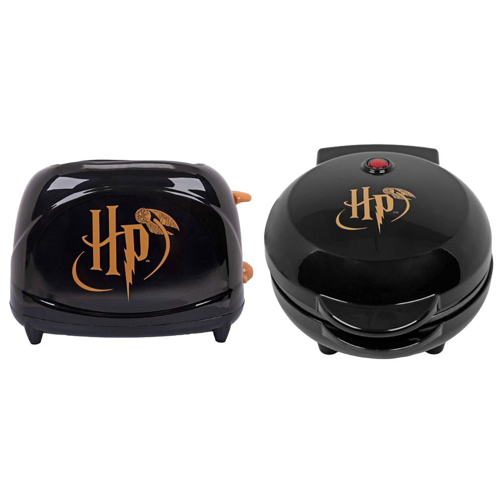 Uncanny Brands Harry Potter Toaster & Mini Waffle Maker Black