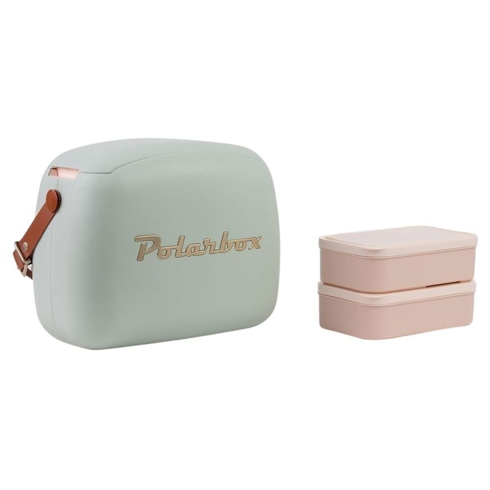 POLARBOX Glacière Lunchbox 6L Matcha Gold - Isotherme Avec 2 Contenants - Parfait Pour Pique-nique