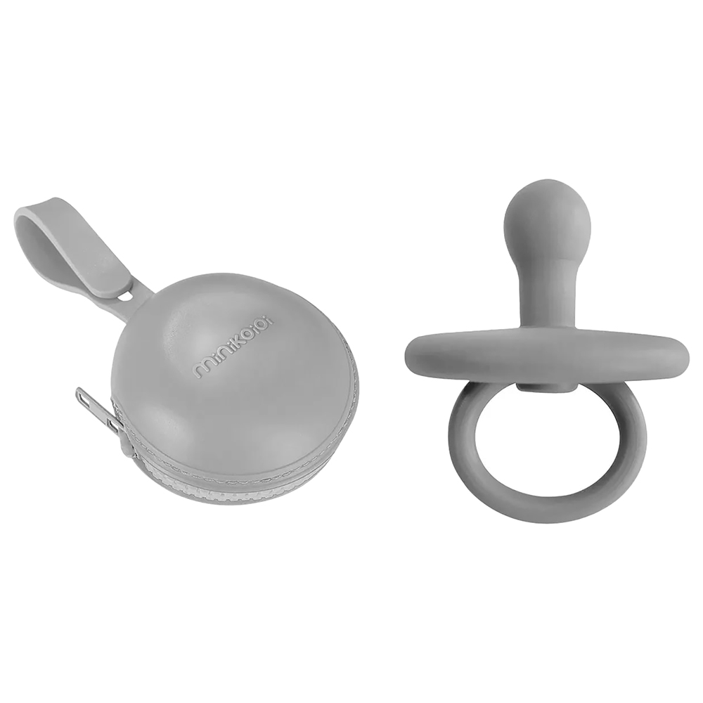 Minikoikoi Pod Pacifier Holder + Binkee Bundle Powder Grey