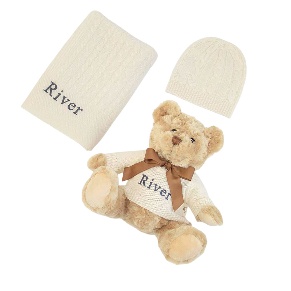 Buy The Baby Gifting Company - Cashmere & Teddy Gift Set - Ivory - 3 ...