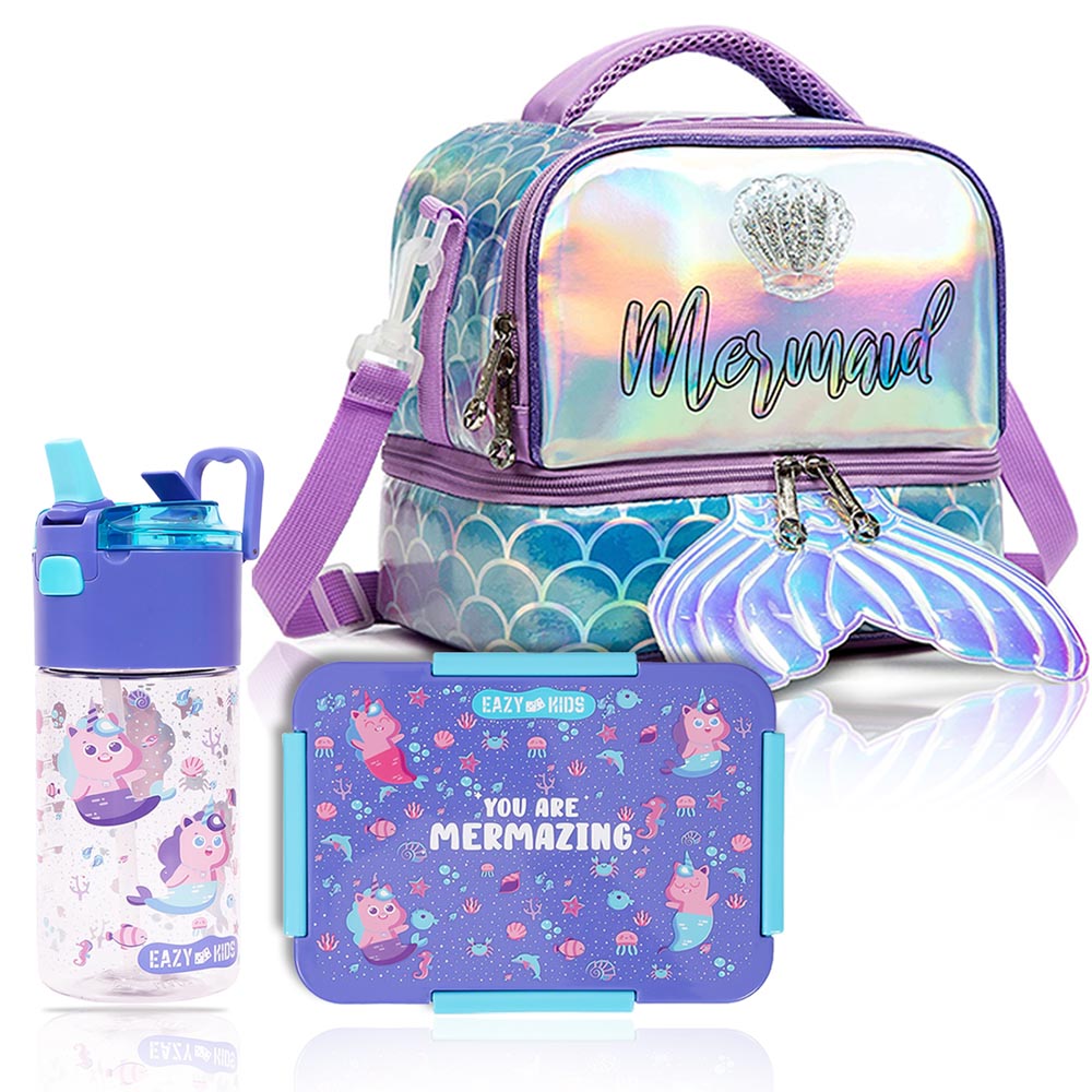 Buy Eazy Kids - Lunch box & Lunch Bag with Tritan Water Bottle ...