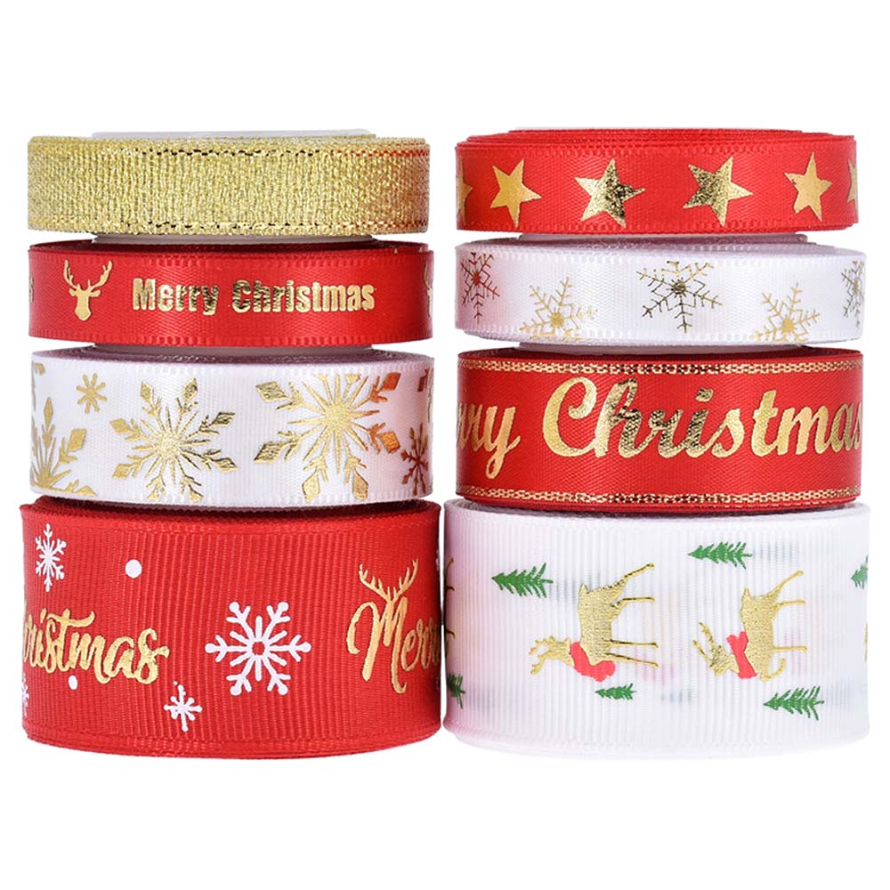 Highland Christmas Ribbons Gift Wrapping Rolls 8pcs