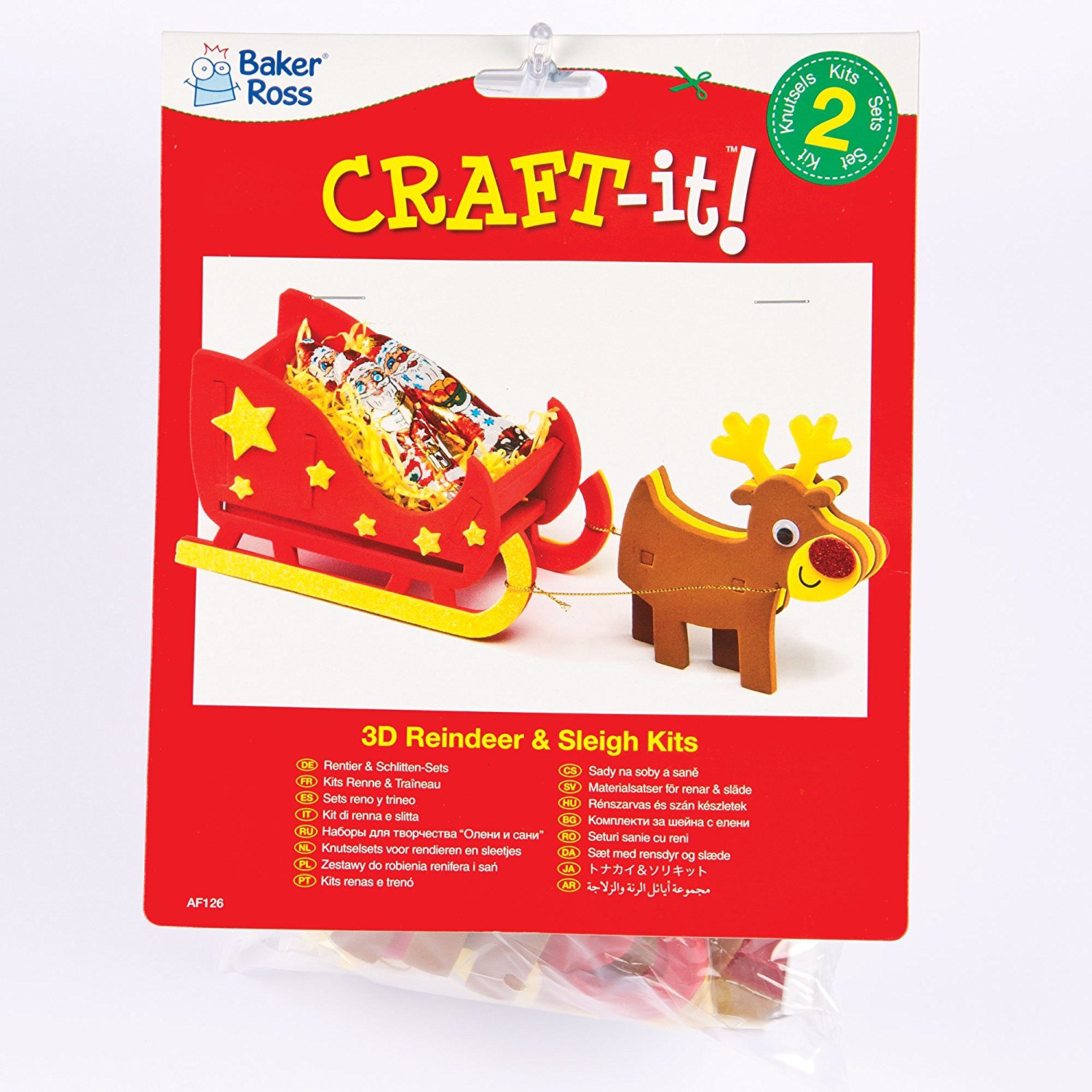 Baker Ross 3D Reindeer & Sleigh Foam Kits Pack of 2 Buy at Best
