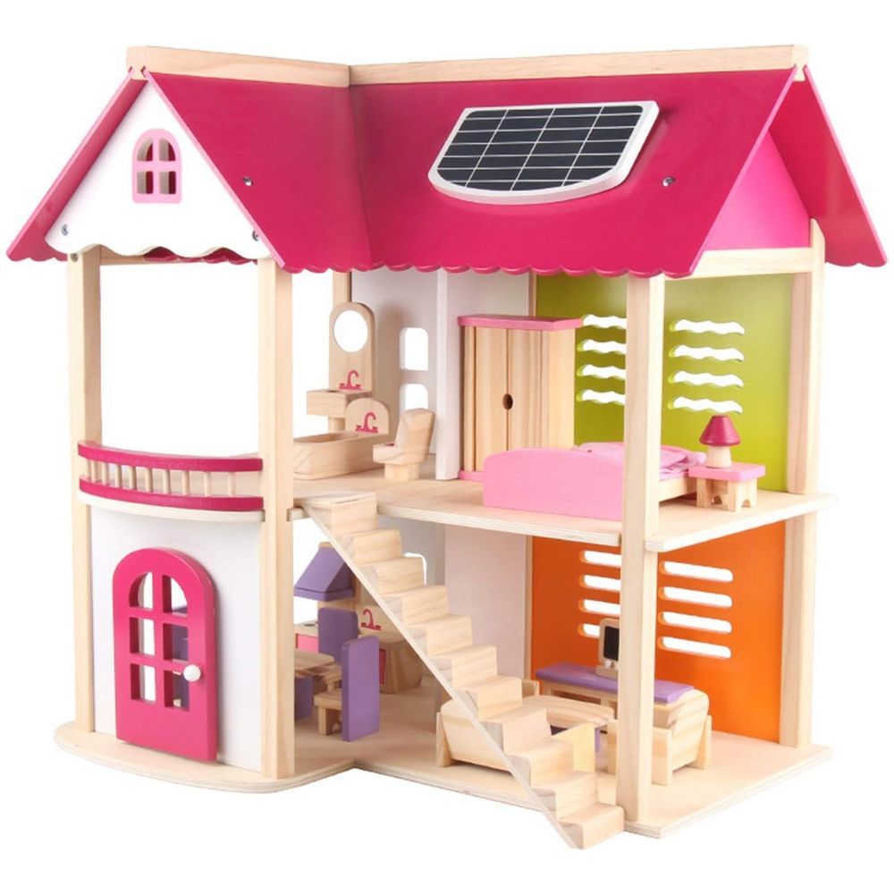 Buy Little Learners - Autumn Villa Wooden Dollhouse With Furniture