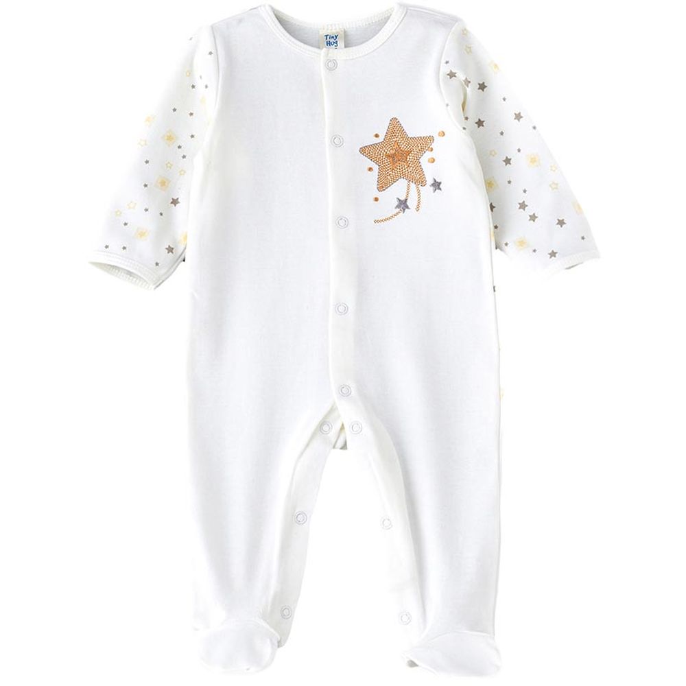 Tiny Hug Baby Boy Sleep Suit White
