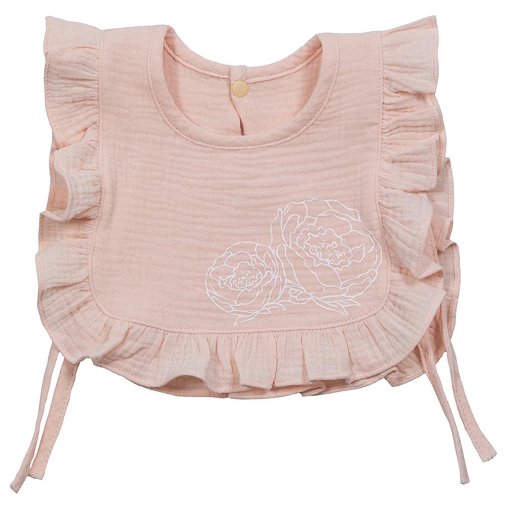 Pink Ruffle Bib Buy Pioen Baby - Bloom Ruffle Baby Bib - Soft Pink in UAE | Mumzworld