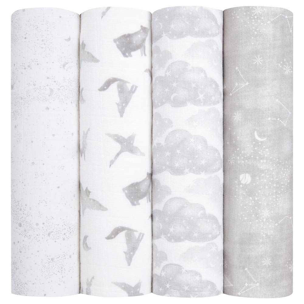 Aden + Anais Muslin Large Swaddles Pack of 4 Map The Stars