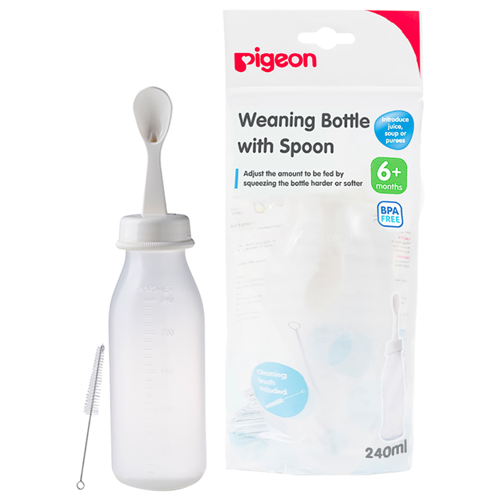 Pigeon Weaning Bottle With Spoon 240ml Buy at Best Price from Mumzworld