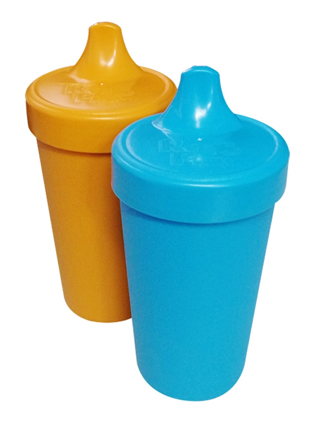 Re-Play - 2 Pack Spill Proof Cups - Sky Blue & Orange