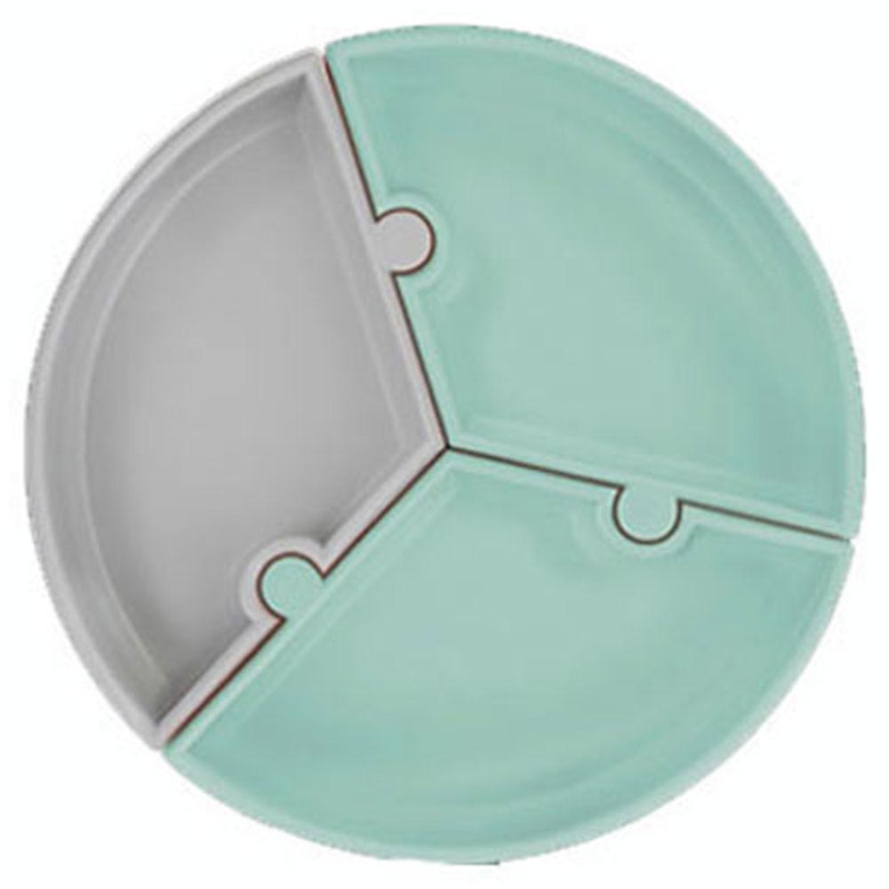 Puzzle Plate - River Green/Grey