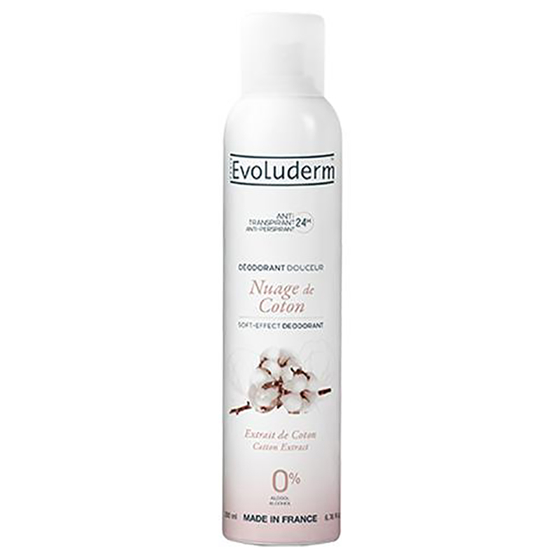 Evoluderm - Déodorant Douceur Anti-Transpirant Nuage de Coton - 200 ml