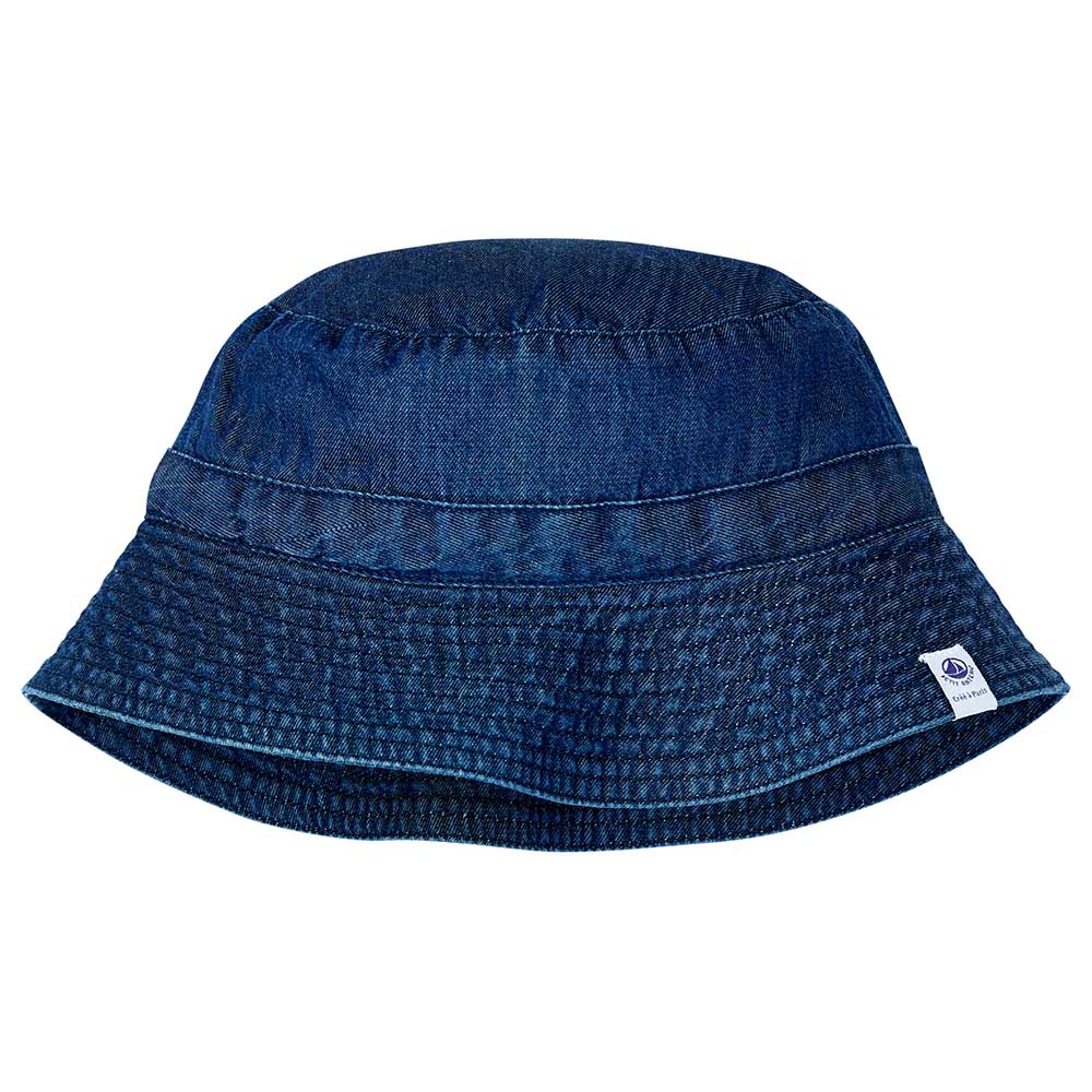 Petit Bateau Babies Cotton Denim Bucket Hat Blue