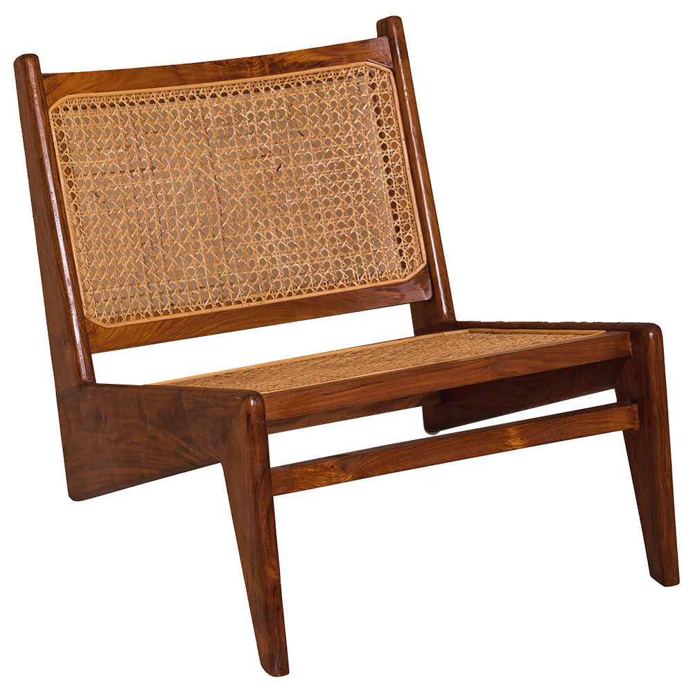 Natura - P.Jeanerret Inspired Kangaroo Teak & Rattan Chair
