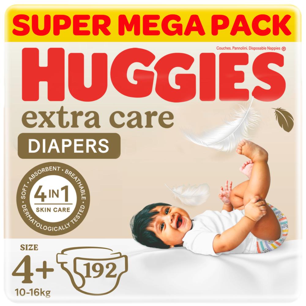 Buy Huggies Extra Care, Size 4+, 10 -16 kg, Super Mega Pack of
