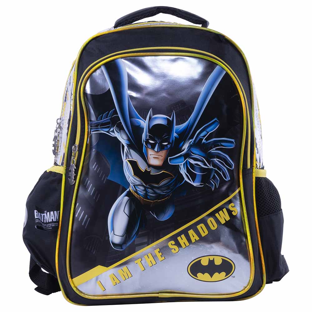 Batman Backpack w 2 Main Compartments 2 Side Pockets 16 Inch