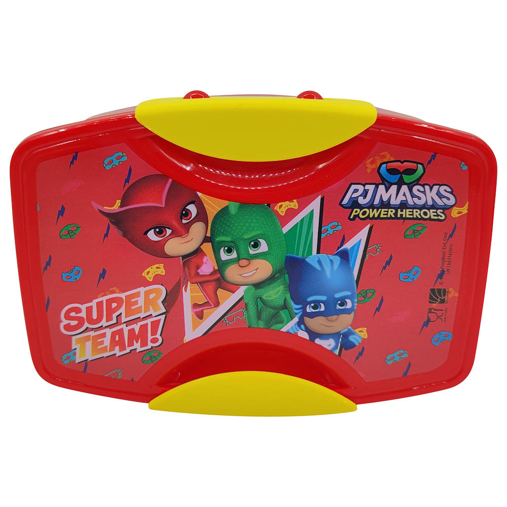 PJ Masks PP 2 Compartments Lunch Box w/ Fork & Spoon Red