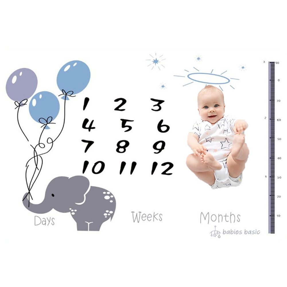 Babies Basic Customizable Milestone Blanket Elephant