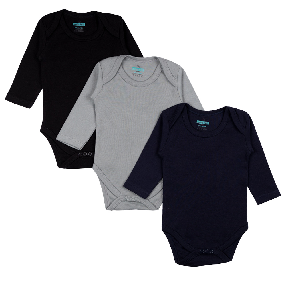 Baby black long 2025 sleeve bodysuit