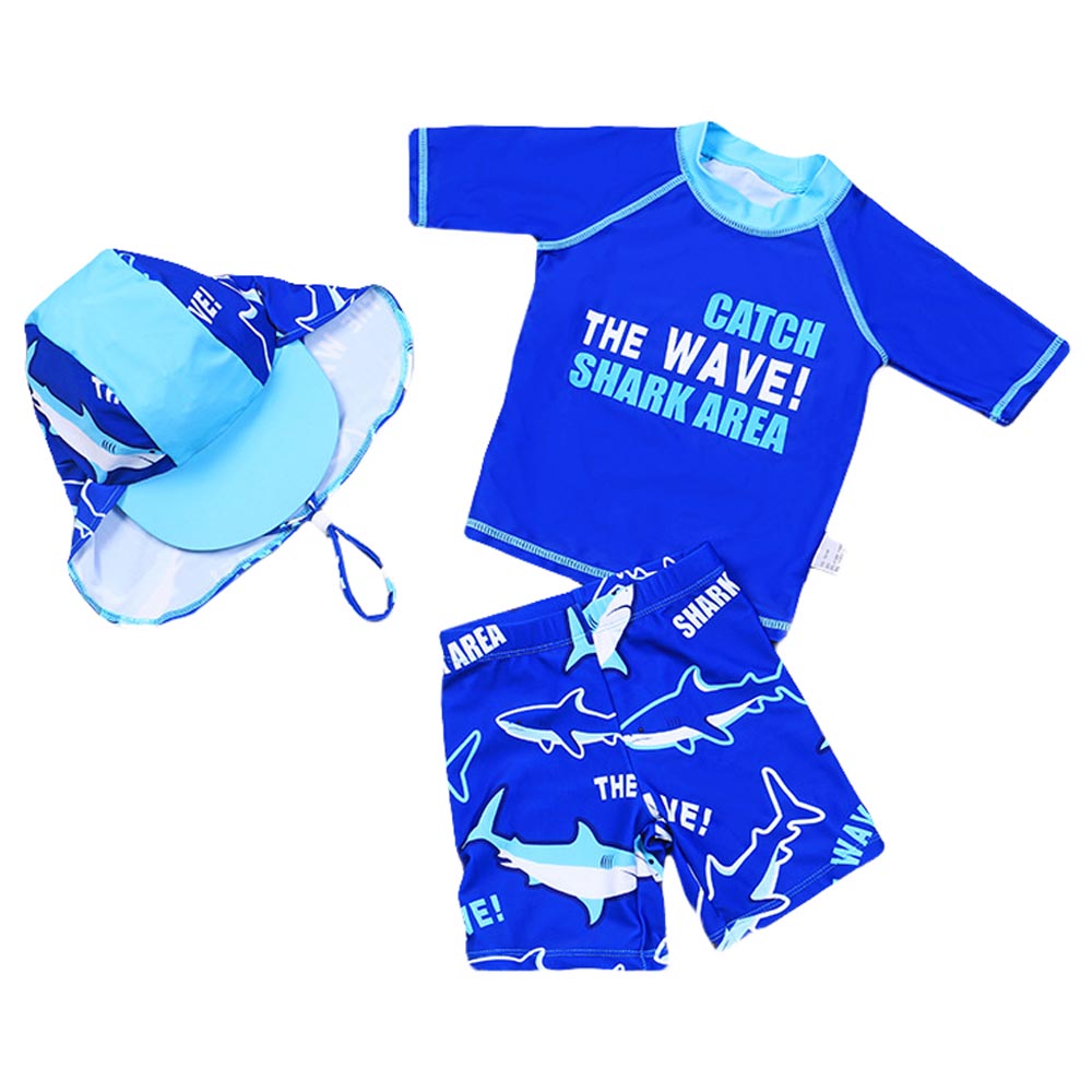 Sugar Rush 3pc Set Full Sleeves Swimwear Cap Blue sugar-rush-3pc-set-full-sleeves-swimwear-cap-blue