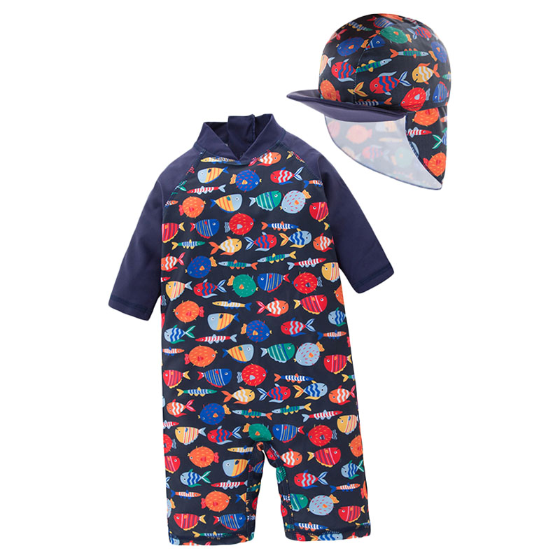 Super Cute Printed Half Sleeve Swimwear & Hat