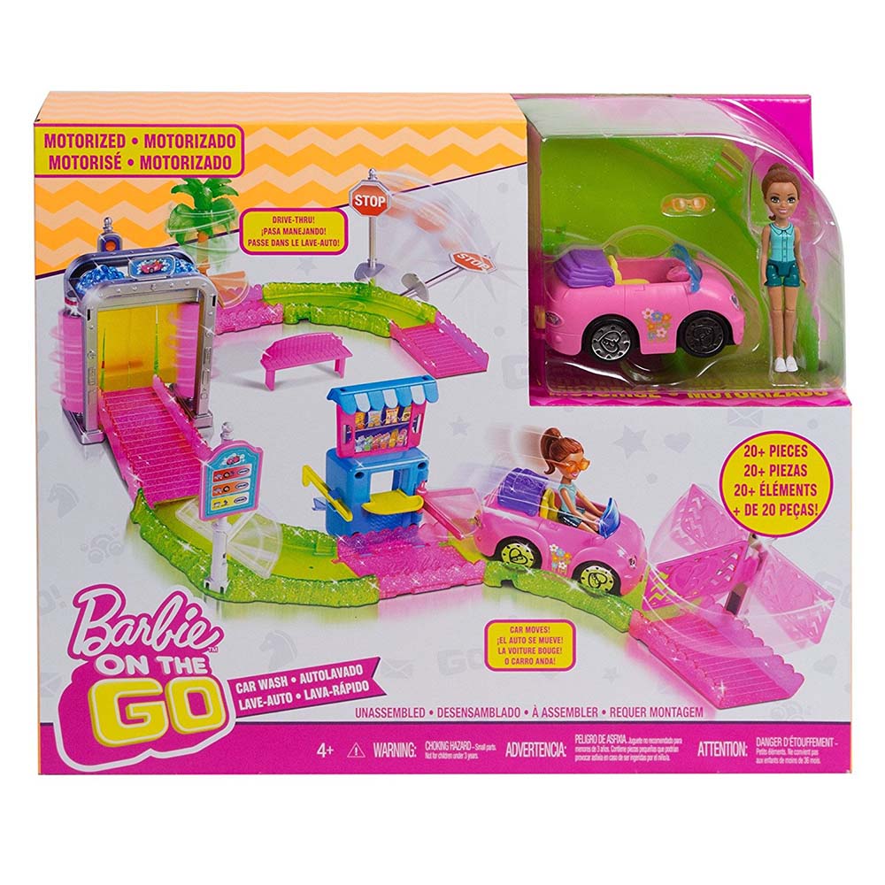 Barbie on shop the go car