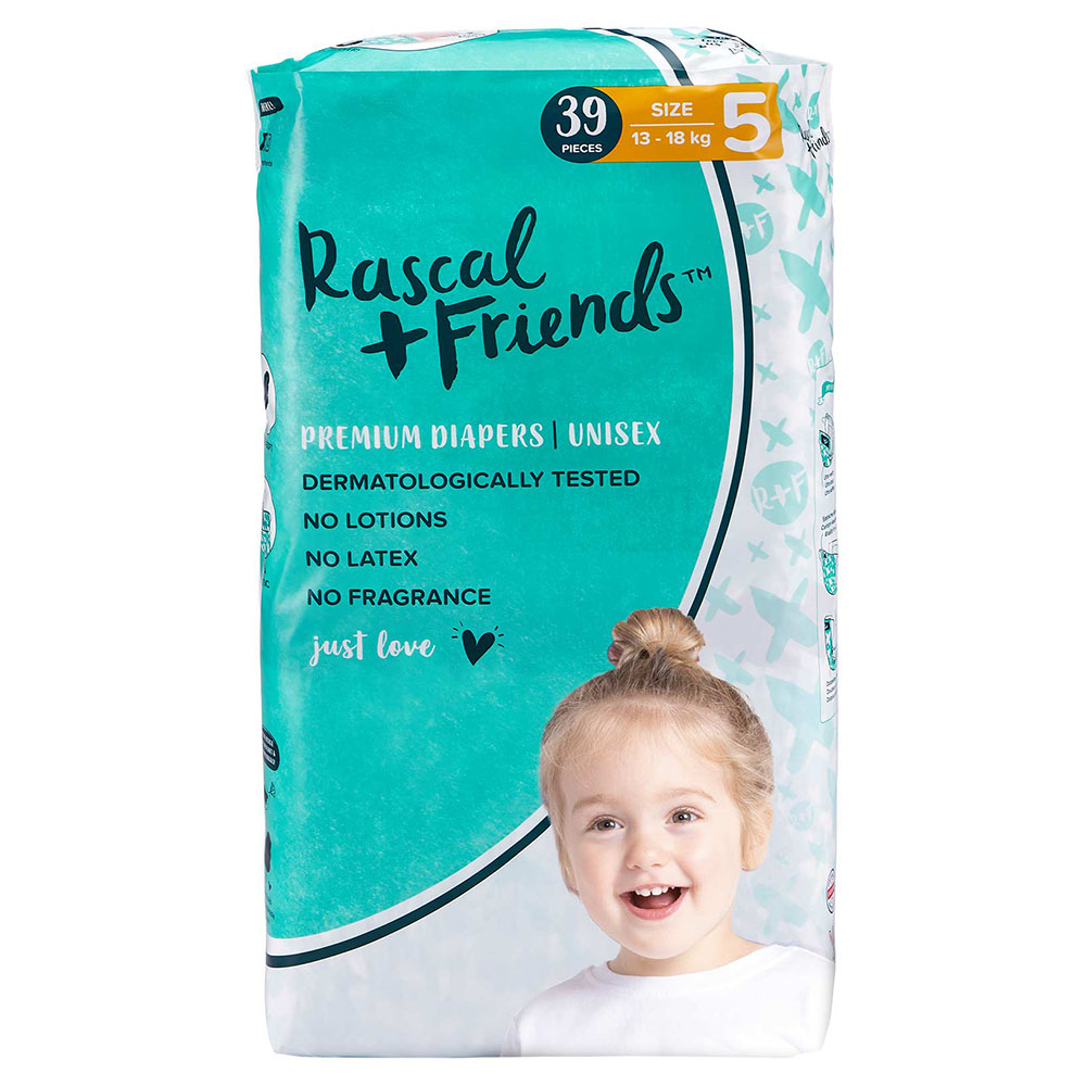 Rascal + Friends - Nappies Size 5, Walker 13-18Kg Pack of 39