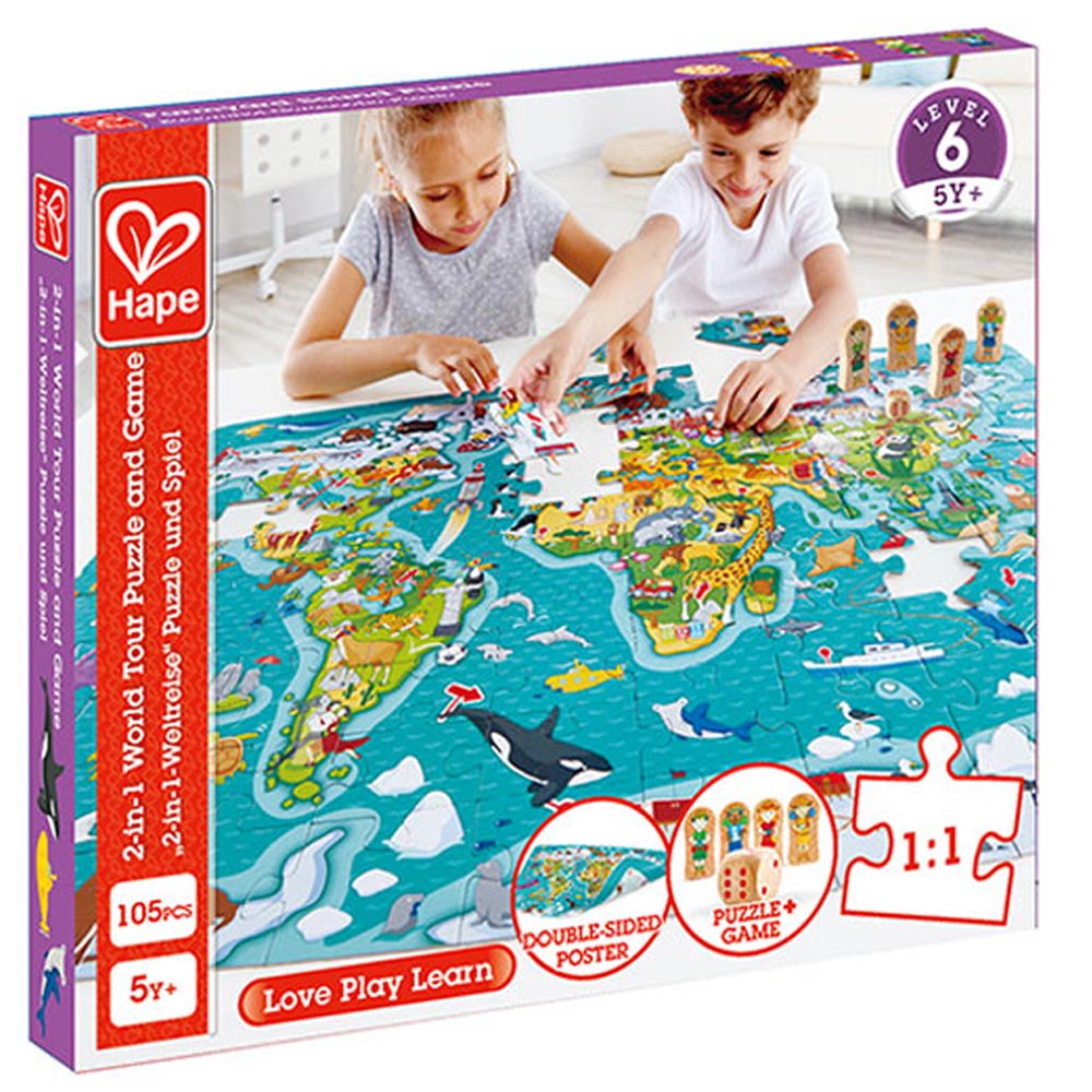 Hape 2in1 World Tour Puzzle And Game Buy at Best Price from Mumzworld