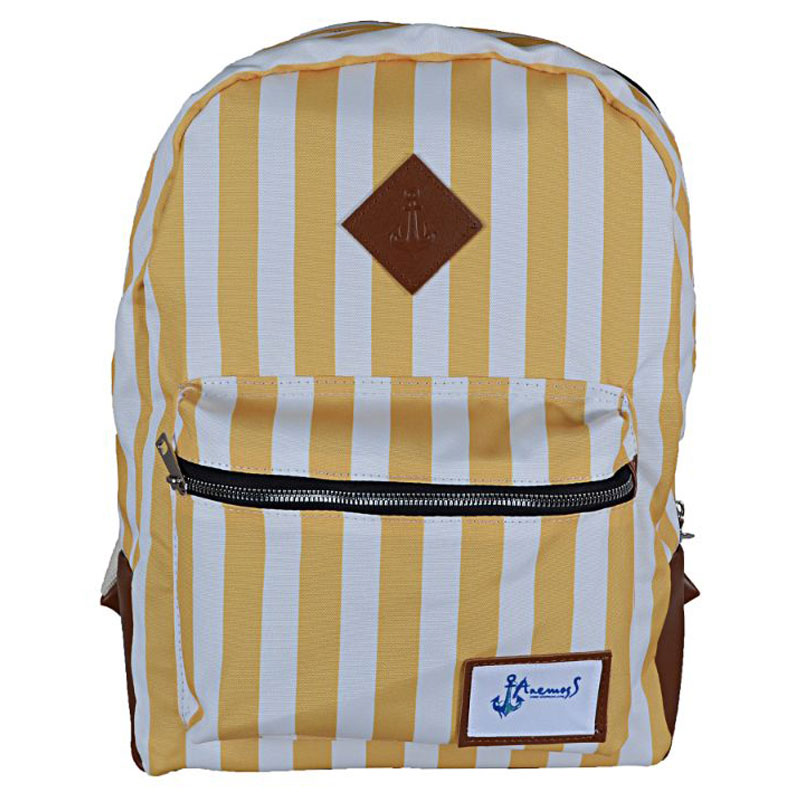 Black and 2025 white striped backpack