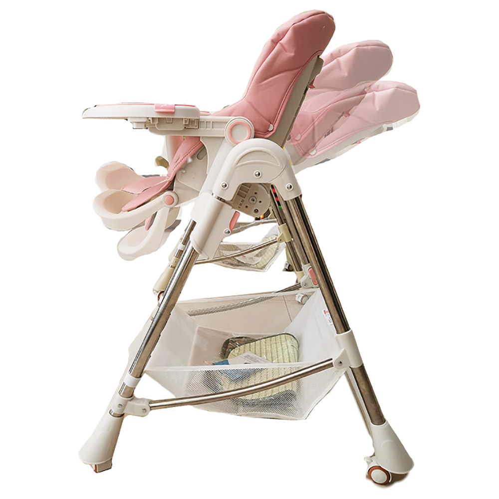 buy-belecoo-fully-adjustable-high-chair-with-wheel-pink-in-uae