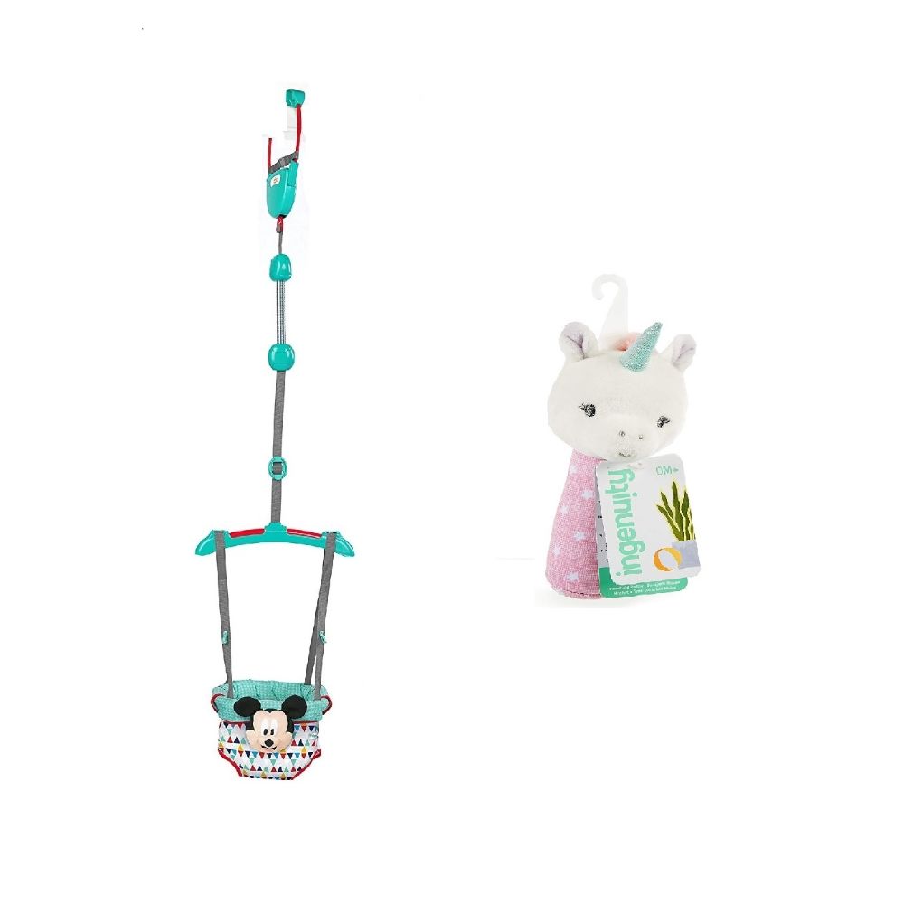 Disney Baby Happy Triangles Door Jumper Shimmy Handheld Rattle