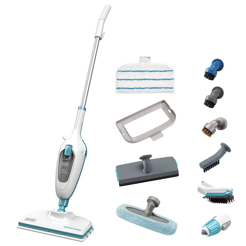 Black&Decker 10in1 Steam Mop Cleaner White/Blue Buy at Best Price