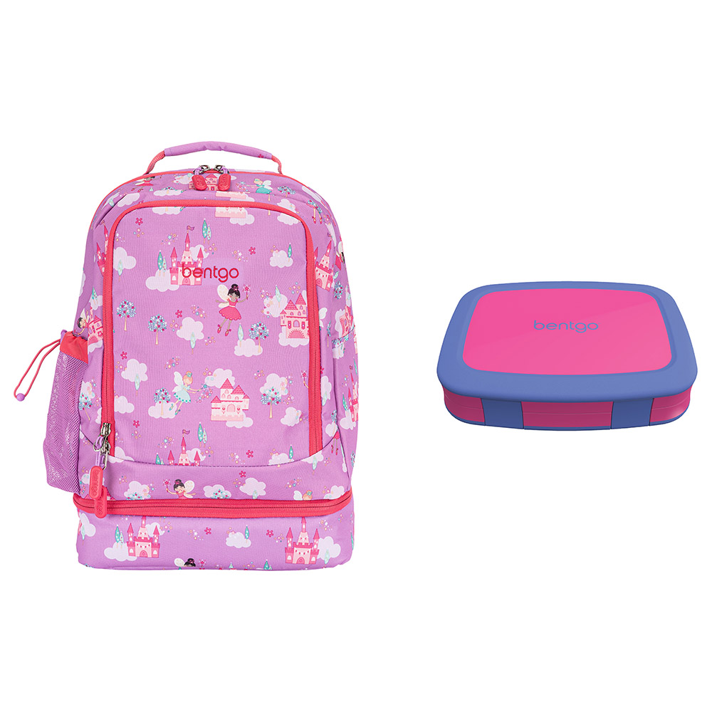 Bentgo Kids Brights Lunchbox Fushia Kids Prints Backpack Fairies bentgo-kids-brights-lunchbox-fushia-kids-prints-backpack-fairies