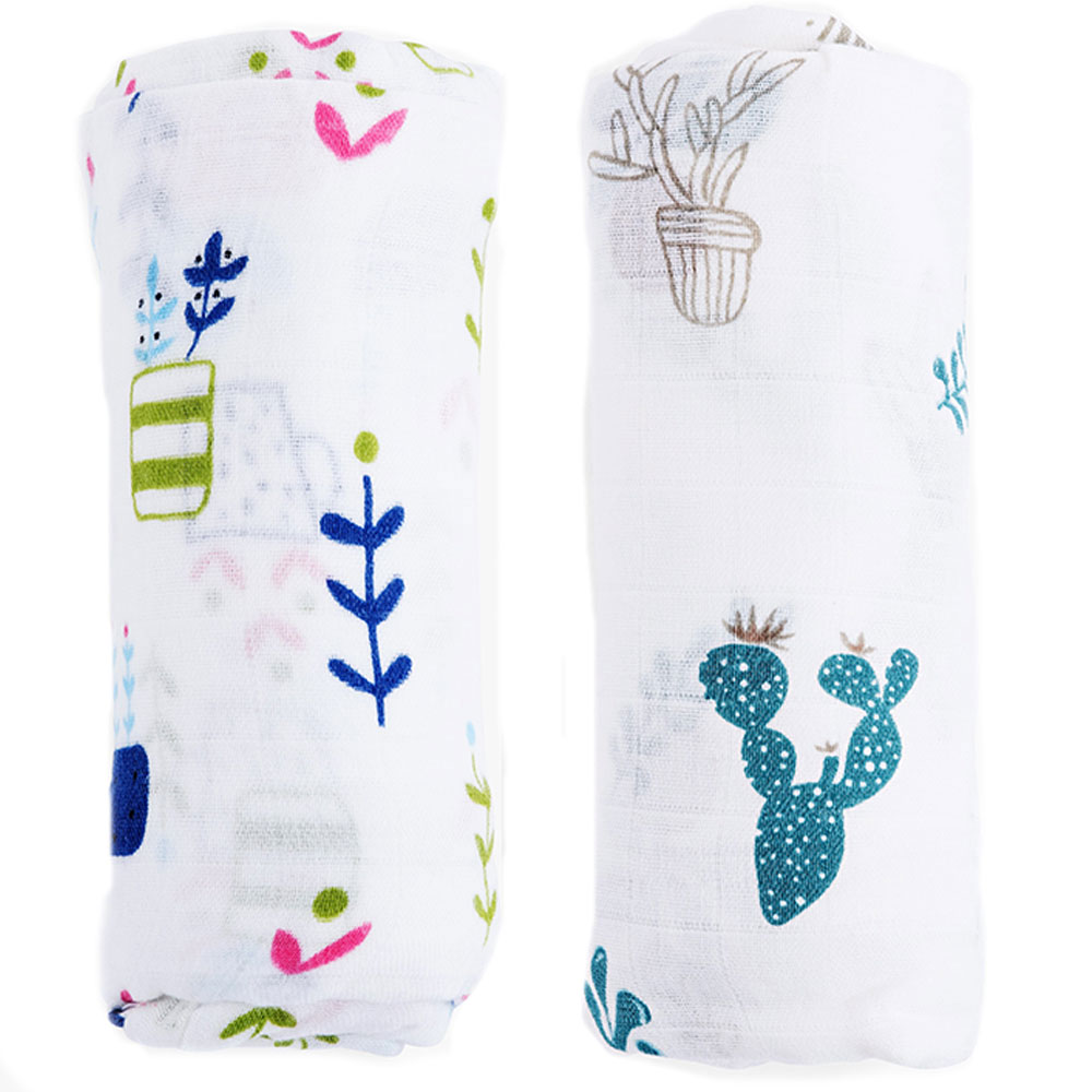 Buy Anvi Baby Organic Muslin Swaddle 2pc Cactus Plant in