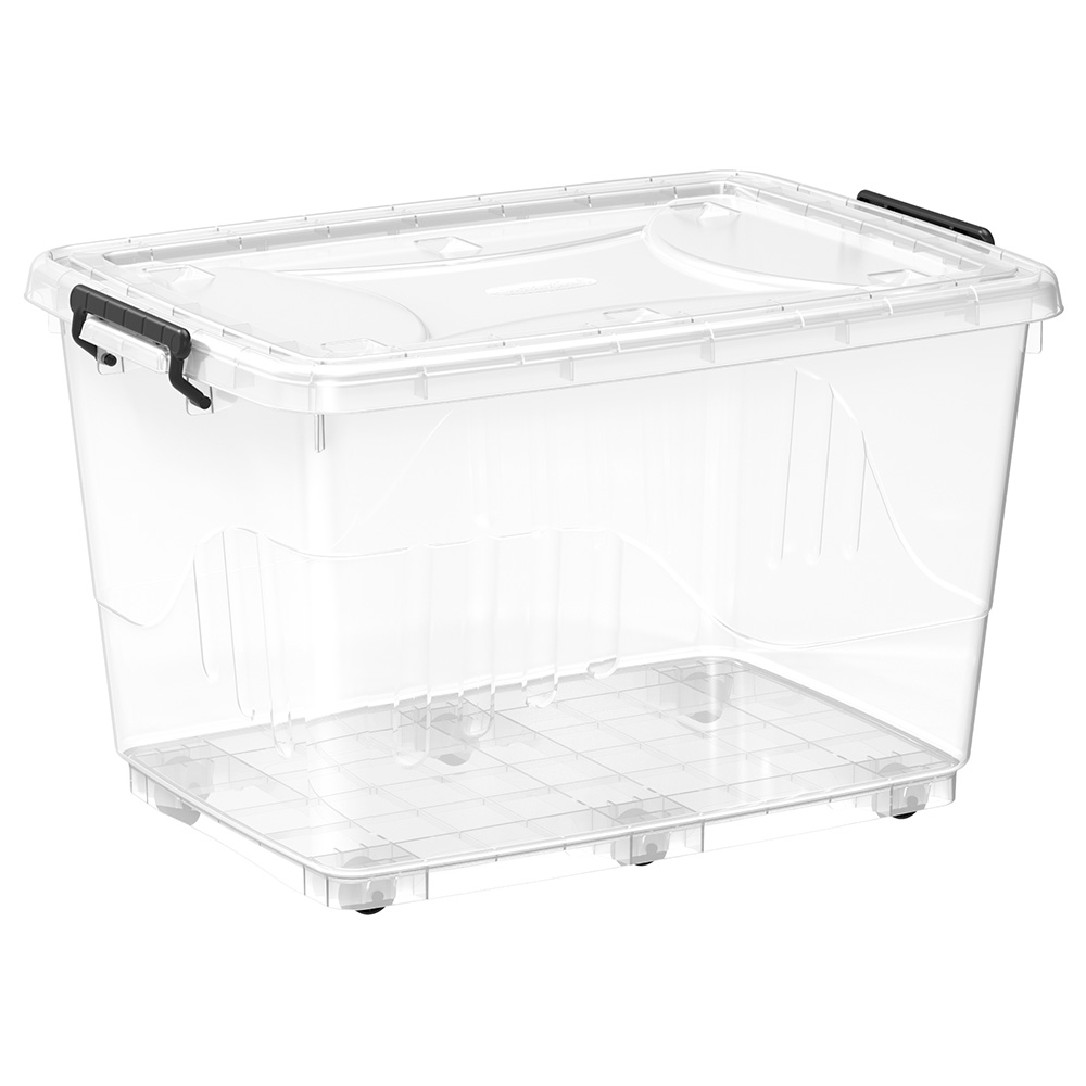 Buy Cosmoplast - Plastic Storage Box With Wheels - 82L - Clear in UAE ...