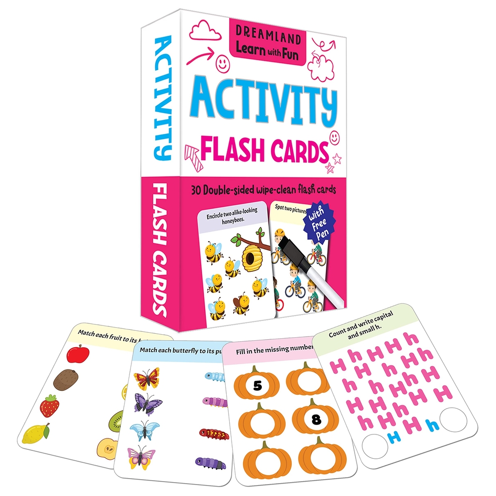 Flash Cards Activity 30 Double Sided Wipe Clean Flash Cards For Kids