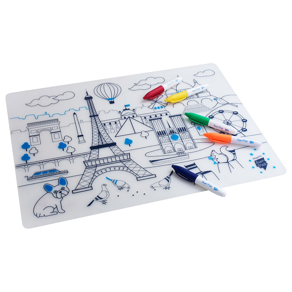 Super Petit Silicone Coloring Placemat Paris White Buy at Best Price from Mumzworld