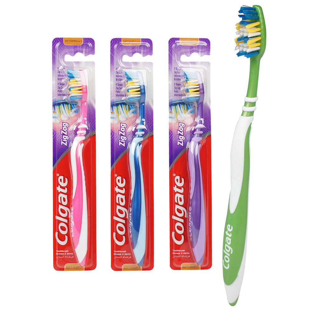 Colgate ZigZag Flexible + Tongue Cleaner Soft Toothbrush Assorted 1pc