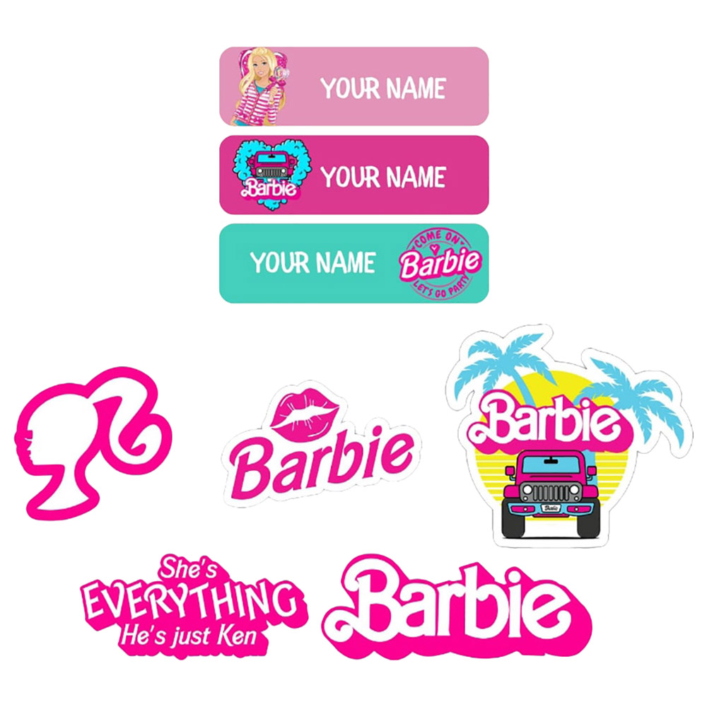 Impressions - Personalised Waterproof Labels & Style Stickers - Barbie - 35  Pcs